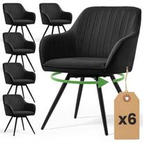 Valgomojo kėdės TURNO, 6 vnt, juodos spalvos, 55 × 83 × 58 cm