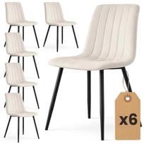 Valgomojo kėdės AKORD Furniture Factory LIVO, 6 vnt, smėlio spalvos, 45,5 × 87 × 43,5 cm