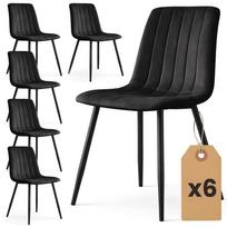 Valgomojo kėdės LIVO, 6 vnt, juodos spalvos, 45,5 × 87 × 43,5 cm