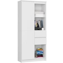 Biuro lentyna AKORD CLP R15, su durelėmis ir 2 stalčiais, baltos spalvos, 80 × 180 × 35 cm