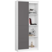 Biuro lentyna CLP R80, su vienomis durelėmis, baltos/pilkos spalvos, 80 × 180 × 35 cm