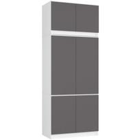 Spinta AkordV2 S90, 6 durų, baltos/pilkos spalvos, 90 × 235 × 51 cm