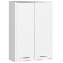 Pakabinama vonios spintelė FIN H934 W64 2D, 2 durys, baltos spalvos, 64 × 94 × 30 cm