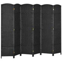 Kambario pertvara Aosom 830-814V01BK, 6 dalių, Juoda, 240 × 170 × 1,6 cm