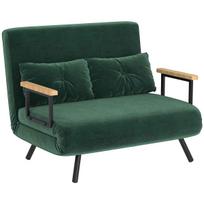 Dvivietė sofa-lova, 2 pagalvėlės, Žalia, 102 × 81 × 73 cm