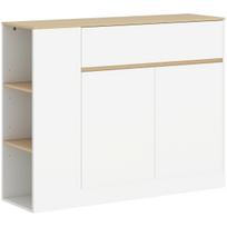 Indauja, 1 stalčius ir 3 lentynos, Balta/Ąžuolas, 106 × 81,2 × 30 cm