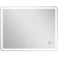 Vonios veidrodis, LED, Bluetooth, laikrodis, Sidabrinis, 70 × 90 × 3,5 cm