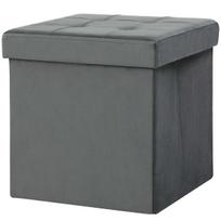 Daiktadėžė-pufas, 37,6 l, Pilka, 38 × 38 × 38 cm