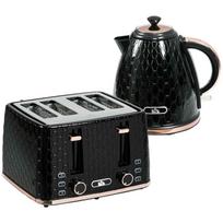 Virdulio ir skrudintuvo rinkinys, 1,7 l, 4 riekelėms, Juodas