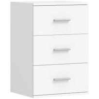 Naktinis staliukas 83D-160V90WT, 3 stalčiai, Balta, 40 × 60 × 35 cm