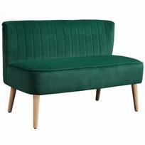 Skandinaviško dizaino dvivietė sofa, tamsiai žalia, 117 cm x 56,5 cm x 77 cm