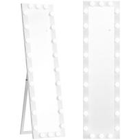 Pastatomas viso ūgio veidrodis, su 24 LED lemputėmis, 40 × 4 × 150 cm