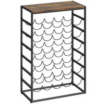 Vyno lentyna, 30 butelių, 6 lygiai, Ruda/juoda, 59 × 88,5 × 30 cm