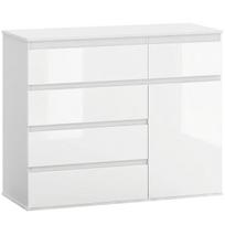 Komoda, 5 stalčiai, Balta, 100 × 80 × 40 cm