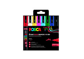 Posca - Brush PC-5BR set, 8 pcs (401676)
