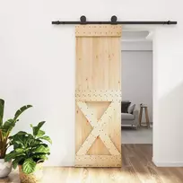 Slankios durys Natūrali ir juoda 70 x 210 cm