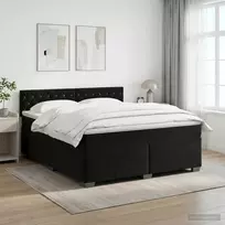 Spyruoklinė lova su čiužiniu Juoda 140 x 190 cm Aksomas