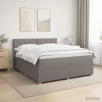 Spyruoklinė lova su čiužiniu Taupe 140 x 190 cm Audinys