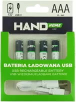 Plastrol Įkraunama USB-C baterija, 750 mWh, 4xAAA