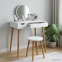vidaxl Makiažo stalas FAUSKE Balta 76 x 50 x 78 cm