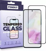 „FoneKit“ pilnai padengiantis grūdintas stiklas, „Samsung Galaxy A56“, juodas