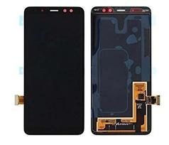 Ekranas tinkantis Samsung A530 A8 (2018) su lietimui jautriu stikliuku Black (service pack)