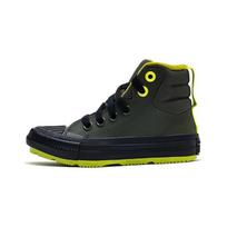 Converse Chuck Taylor All Star Synthetic Leather Fleece High Top Kids Canvas Shoes Kids Sneakers Olive-Green 372119C 28 black