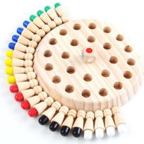 Mediniai vaikų atminties žaidimo lazdelių šachmatai Smagus spalvotas žaidimo lenta Dėlionės Edukacinis žaislas Montessori pažintinio mokymosi žaislas Vaikams beige