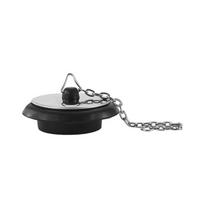 Kriauklės ir vonios nutekėjimo kamštis Lengvai naudojamas guminis kamštis su kabliuku Efektyvus guminis kamštis Patogus kabliukas vonios kambariui with 10cm chain black
