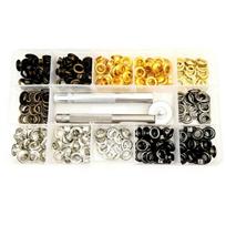 200Pcs 6mm Tarpaulin Eyelet Eyelet with Setting Punching Tool for Tarpaulin Canvas Curtain Clothes Leather Craft Repair 1 gray