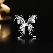 Butterfly Series Luminous Brooch: Liquid Metal Tassel, Simple Versatile Design, High-End Alloy Accessory