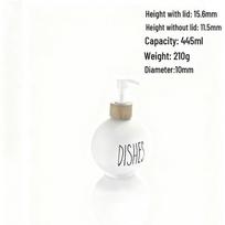 445ml Press-Type Glass Bottle for Hand Sanitizer, Shower Gel, or Shampoo white