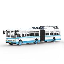 518PCS Trackless Bus Building Blocks Small Bricks Creative Educational Toy for Kids Children STEM Learning Bus Construction black