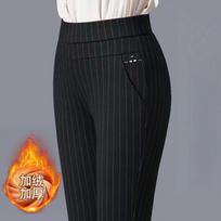 Žieminės paminkštintos kelnės Laisvalaikio didelių dydžių moteriškos tamprios vidutinio amžiaus moteriškos kelnės 3XL black