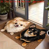 1Pcs Anti Fatigue Door Rugs, Chihuahua Print Waterproof Non-Slip Thick Cushioned Door Mat Heavy Duty Comfort Standing Mat for Door 40*60cm white