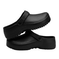 Men Chef Shoes Man Garden Clogs Outdoor Casual Slipper Sandal Water-Proof Work Shoes Women Garden Shoe Non-Slip Kitchen Shoe 38 juoda