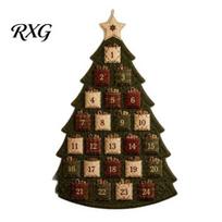 Holiday Countdown Calendar Project Quilted Tree Advent DIY Kit, 24 Pocket Fabric Christmas Sewing Gift Handmade Patchwork Craft Kit for Adults, žalia