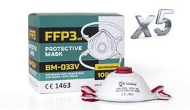 Respiratoriai FFP3 BM-033V (50vnt.)