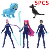5pcs8pcs/Set Anime Kpop Demon Hunters Action Figure Toy Derpys Tiger Rumi Mira Zoey Sussy Figurine Collection Doll For Fans Gift blue