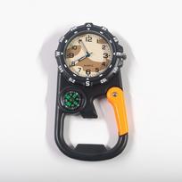 Belt Clip Watch Outdoor Sports Mountaineering Carabiner Pocket Watch Compass Hanging Hook Portable Timing Traditional Quartz black