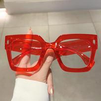 Square-shaped large-frame leopard-patterned anti-blue light Retro Glasses for men and women street photography beige