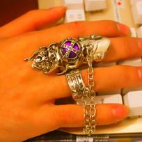 Fashion Japan Anime Hitman Reborn Joint Ring Gemstone Revolving Rings Cosplay Props Figure Toys Punk Gothic Fans Party Gifts brown