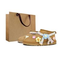 UGG CLASSIC ULTRA MINI Thermal Slip Resistant Ankle Length Snow Boots Women's Brown 1116109-CHE(Team373-LD) 40 beige