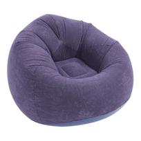 Pripučiamas poilsio krėslas su veliūro danga, nešiojamas sulankstomas pripučiamas sofa svetainei, miegamajam, balkonui, kelionėms blue