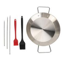 Polished Finish Al Pastor Skewer Silver Shawarma Spit Stand Roasting Pan Set  Outdoor Cooking sidabras
