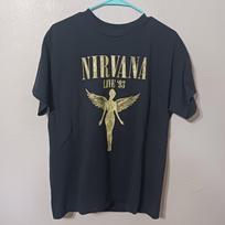 Nirvana Kurt Cobain In Utero Live '93 Licensed T-shirt Large Cotton XXL black