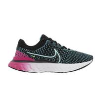 Nike React Infinity Run Flyknit 3 Black Pink Turquoise (Women's) 36 black