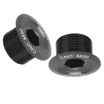 2Pcs Mountain Bike Crank Arm Fixing Bolts Aluminum Alloy Crankset Screw Cap CoverM20 Black black