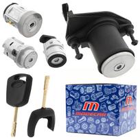 Ford Fiesta V MK6 01-08 Uždegimo spynelės cilindrų komplektas + Durų spynelės cilindras + Bagažinės dangčio spynelės cilindras + Kuro bakelio dangtelio spynelės cilindras, 4 vnt., Pilnas komplektas