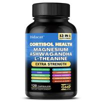 Didacat Kortizolio sveikatos magnis Ashwagandha L-teanino maisto papildas, 120 kapsulių 120 Capsules